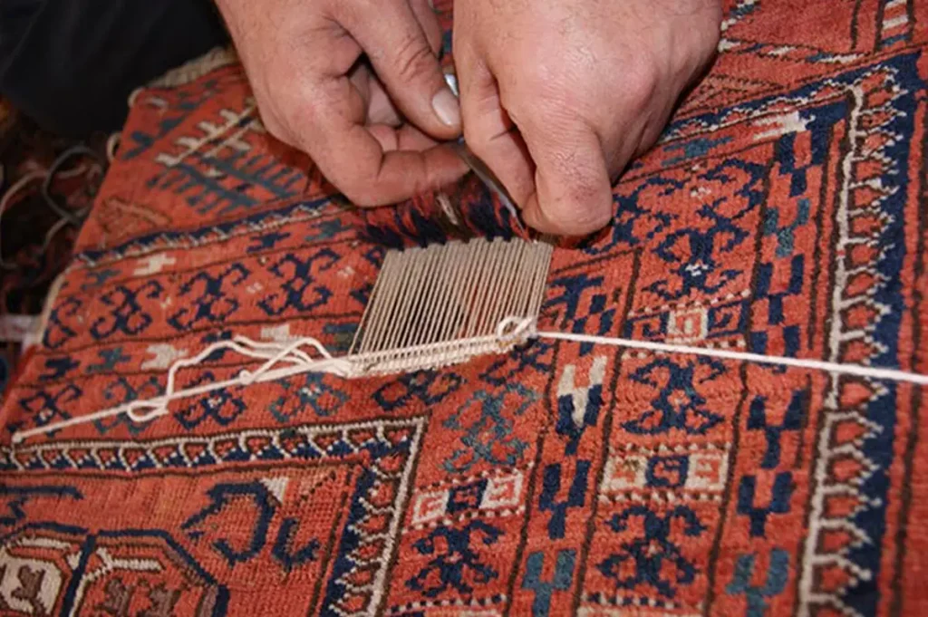 رفوگری فرش و قالی در قالیشویی آبرنگ